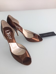 bronze open toe heels