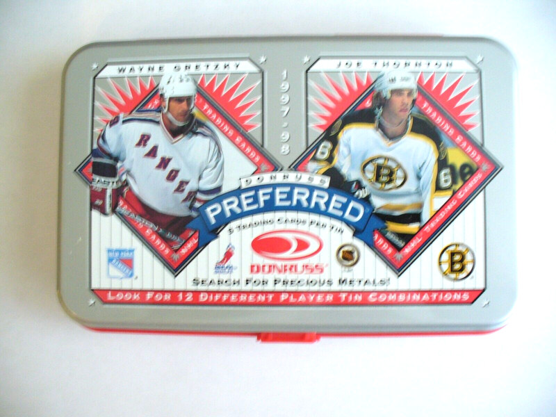 NHL - Donruss Preferred Trading Cards Tin (Empty) "Gretzky & Thornton" - EX.