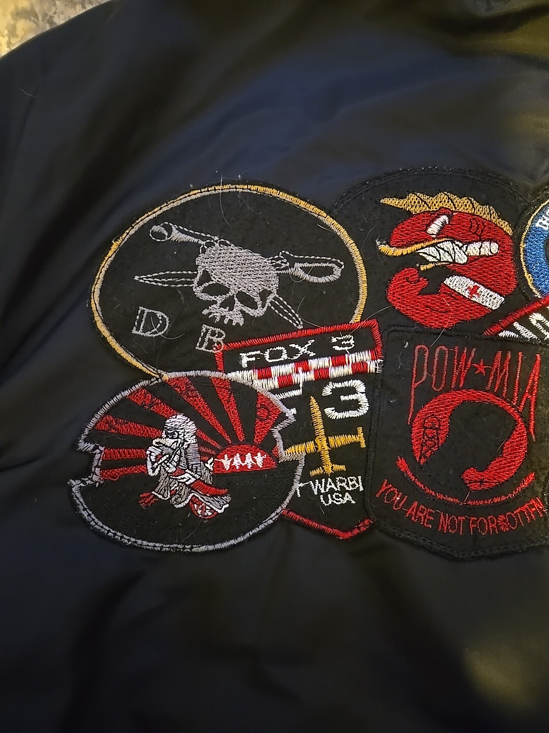 American Stitch Black Jacket L Patchwork Nylon Bo… - image 13