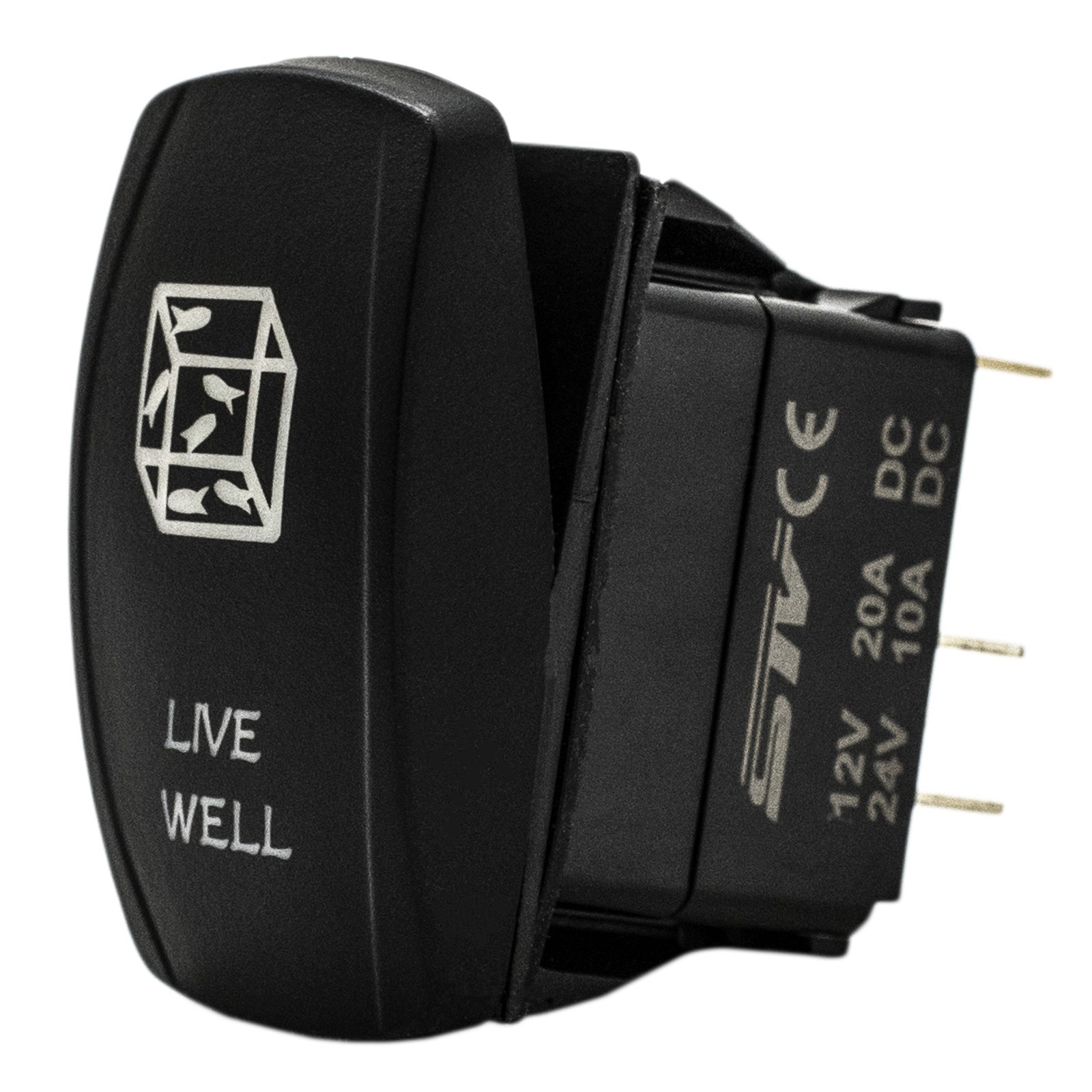 12V Waterproof OFF/ON BLUE LIVE WELL Rocker Switch for Marine Boat | eBay