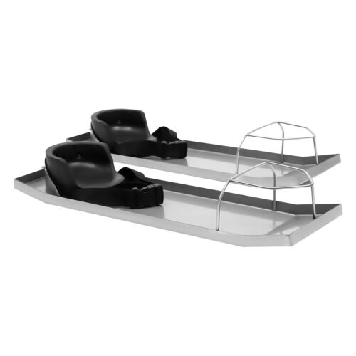 Coppia Ginocchiere Scorrevoli 28" x 8" in Calcestruzzo 2pz Scorrevoli Inox con Pastiglie - Foto 7 di 14
