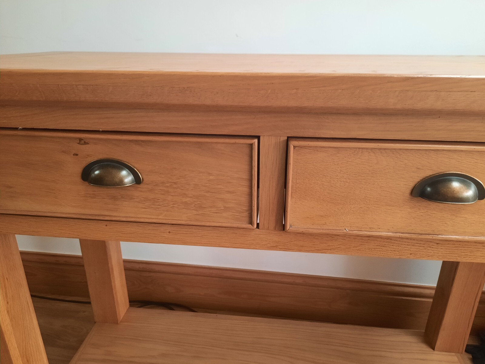 Oak side console table with drawers 100cm x 80 cm eBay