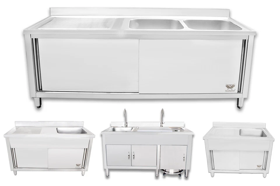 Spülschrank Spülbecken Spültisch Spüle Gastrospüle Gastro Edelstahl Beeketal