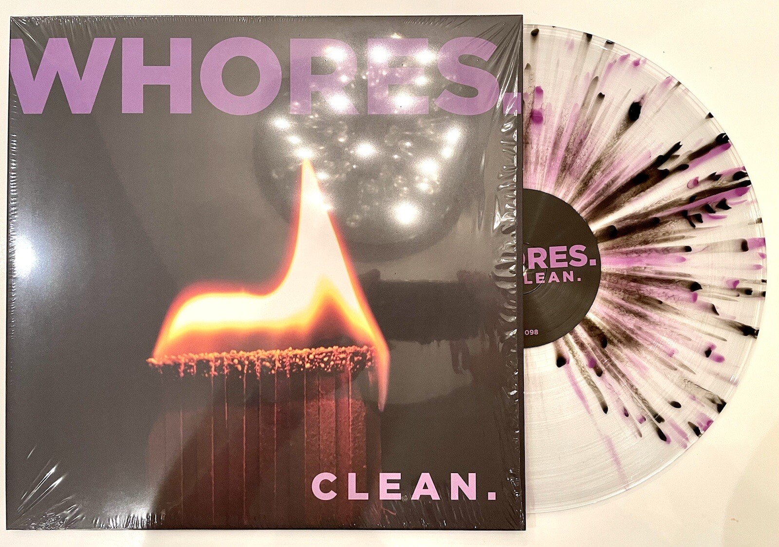 Whores - Clean - Limited Edition 1/300 Clear w/ Purple & Black Splatter Vinyl LP