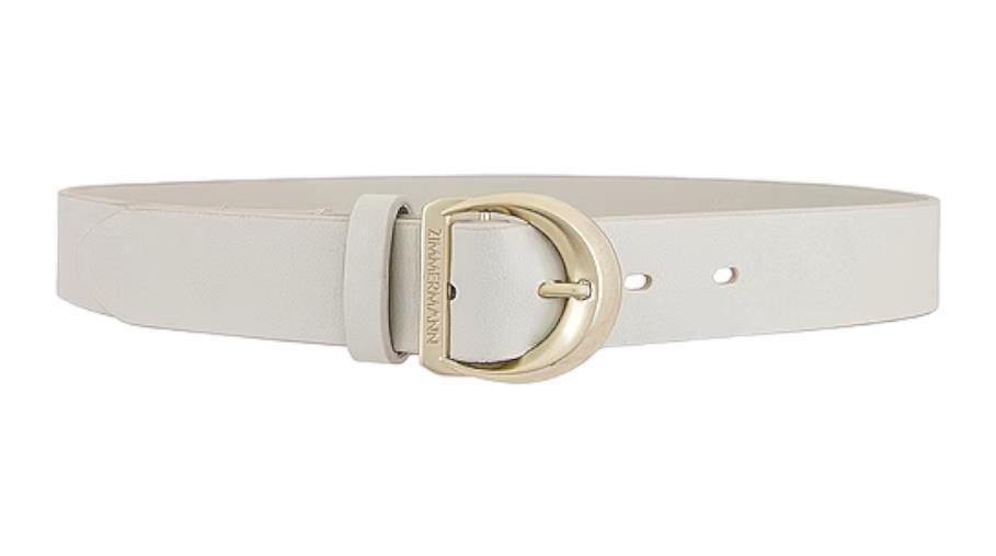 Zimmermann Crescent Buckle Jean Belt Cream/ECRU, Leather, Narrow - Main Image