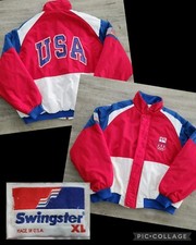 Vintage 90s 1992 USA Olympic Team Bomber Jacket PPG Sz XL Swingster Made In USA
