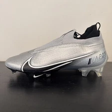 Size 9.5 Nike Vapor Edge Elite 360 Flyknit Football Cleats Silver AO8276-100