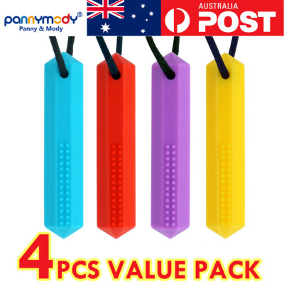 4PCS Panny Mody Sensory Chew Necklace for Kids with Autism