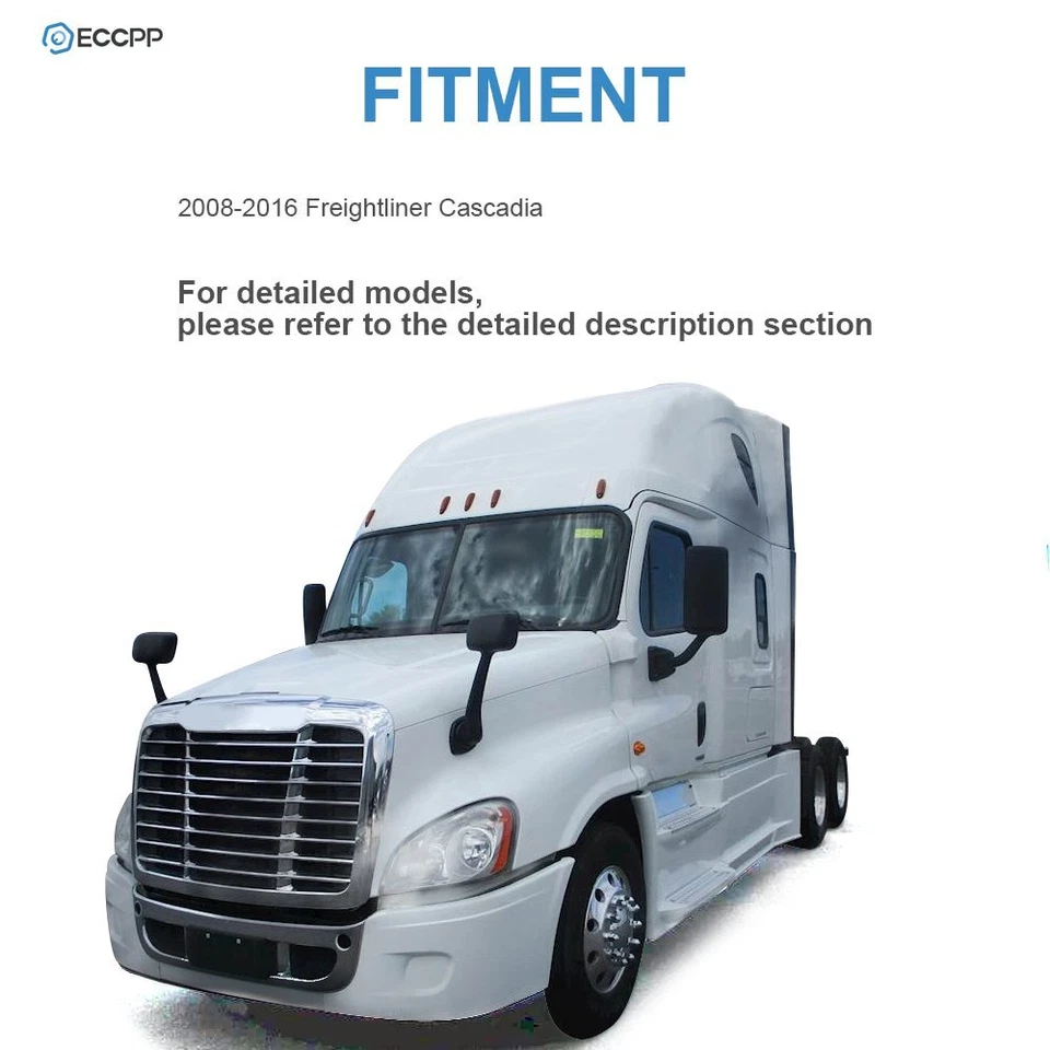 For 08-16Freightliner Cascadia Black Door Mirror Power Heated Left Driver Side - Image 2 of 4