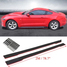 For Honda Civic Red Line 78.7" Side Skirts Extension Rocker Panel Kit Splitter