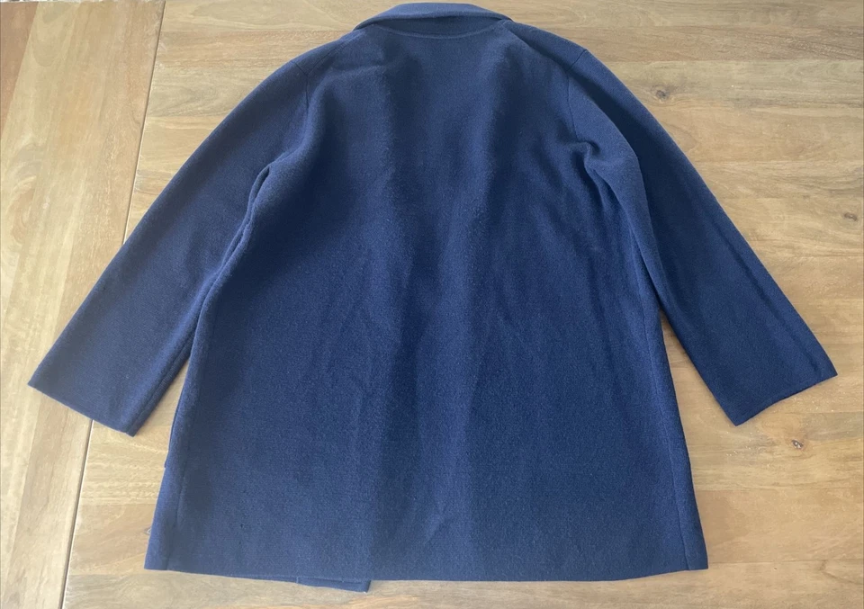 J. Crew Merino Wool Knit Cardigan Womens Small Blue Long Sleeve Preppy Sweater - Image 2 of 4
