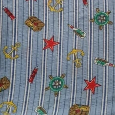 Tandem Textiles Inc Fabric Blue Stripe Nautical 128L"x 45"W 3.5 yrds #7452