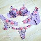 Victoria's Secret Dream Angels Push Up bra set embroidery purple floral 5Z5A