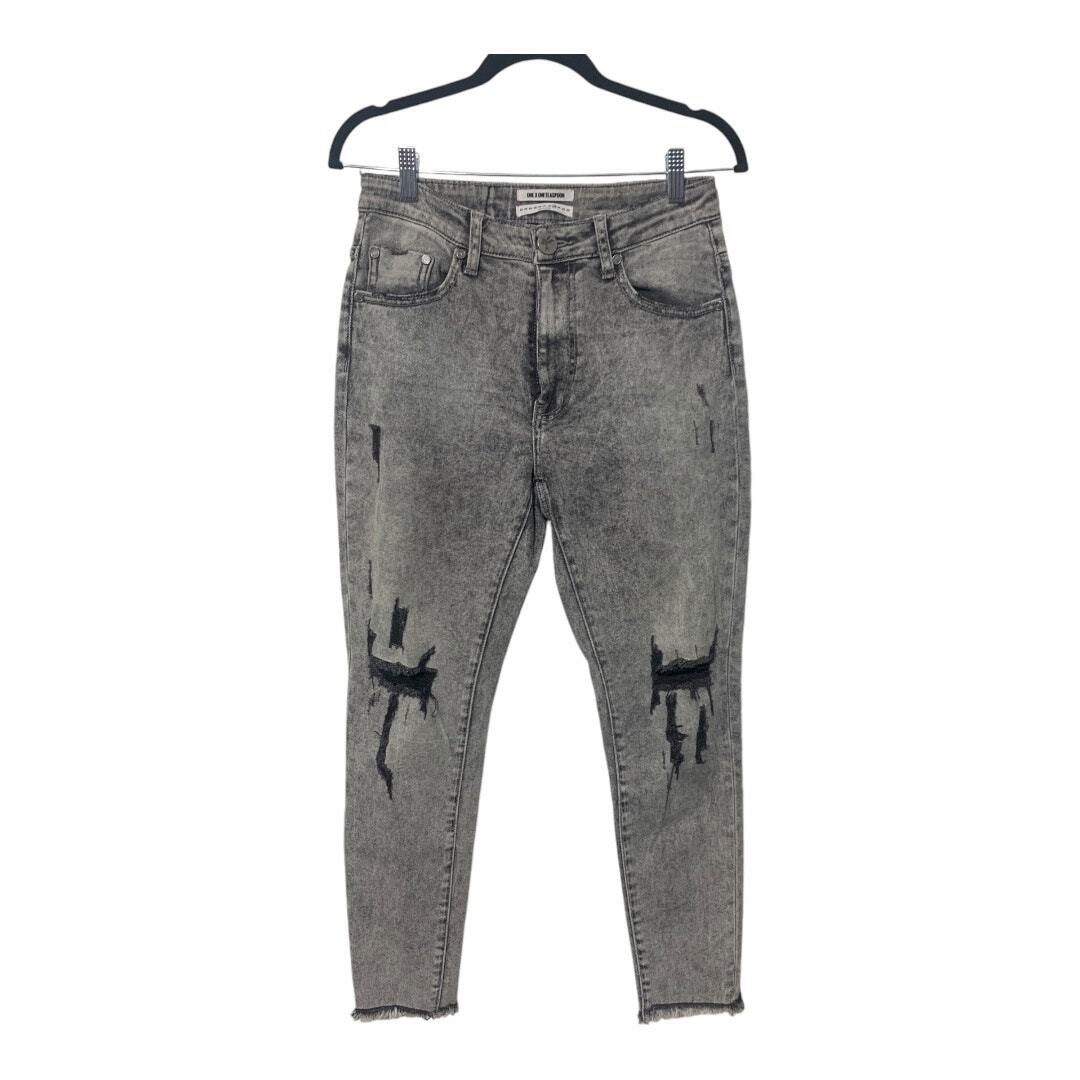 One X One Teaspoon Distressed Gray Washed Skinny Highrise  display picture 3