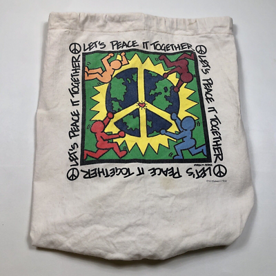 Vintage Let\'s Peace it Together Keith Haring Karen Perez Bag 93 Human-i-Tees Vintage Let main image 4