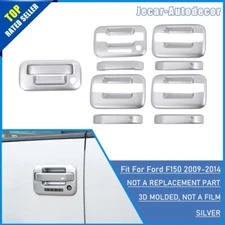 Exterior Door Handle Trim + Tailgate Covers Trim For Ford F150 2009-2014 Silver