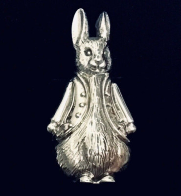Sterling Silver Beatrix Potter Peter Rabbit Easter Bunny Character Pendant Gift