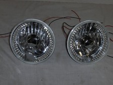Pair Street Rod 7 H4 Prism Headlights W Led Turn Signals Halo No Tri Bar