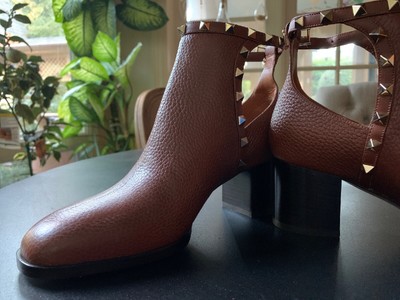 leather cut out booties