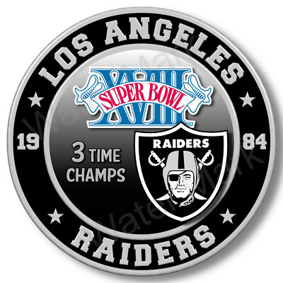 Los Angeles Raiders Super Bowl 18 1984 Champs Vinyl Sticker, Decal 12 sizes