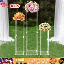 3 PCS DIY Indoor and Outdoor Clear Rectangular Acrylic Flower Racks Décor ﻿
