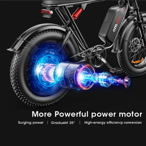 1000W Elektrofahrrad 48V 17.5Ah Fat Tire Mountainbike 20" Offroad E-Bike Moped - Bild 5 von 26