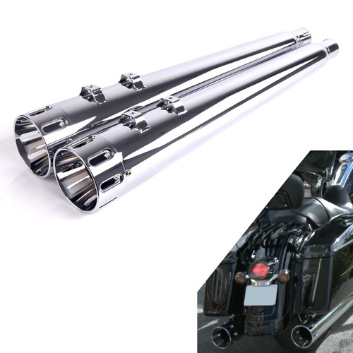 SHARKROAD 4.4" Slip Ons Megaphone For Harley Exhaust 95-16 Touring Nice Sound