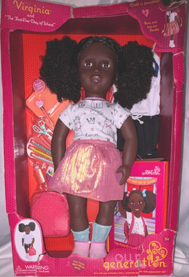 Our Generation Virginia 18in School Doll Playset w/ Backpack Book Shoes Skirt