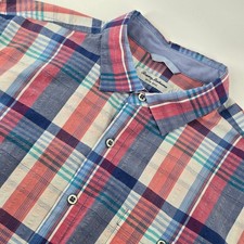 Tommy Bahama Nova Wave Shirt Mens XL Multi Color Plaid Short Sleeve Seersucker
