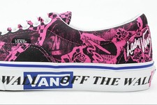 Vans Lady Era Pink Black Rose Graphic Skate Shoes Womens 5.5 New