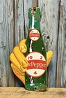 Vintage Dr Pepper Porcelain Metal Enamel Soda Pop Bottle Advertising Sign