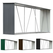 XXXL Kaminholzregal Außen Brennholzregal verzinkt Metall Holzlager mit Dach