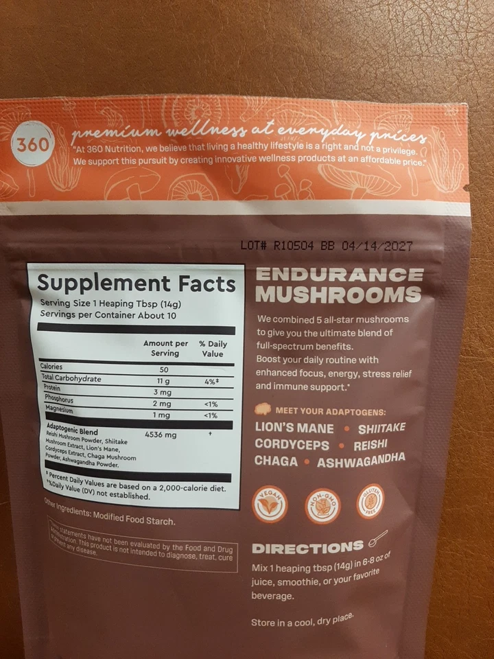 Shroomology能量认知耐久蘑菇咖啡促进5盎司非转基因素食 — 第 2/4 张图片