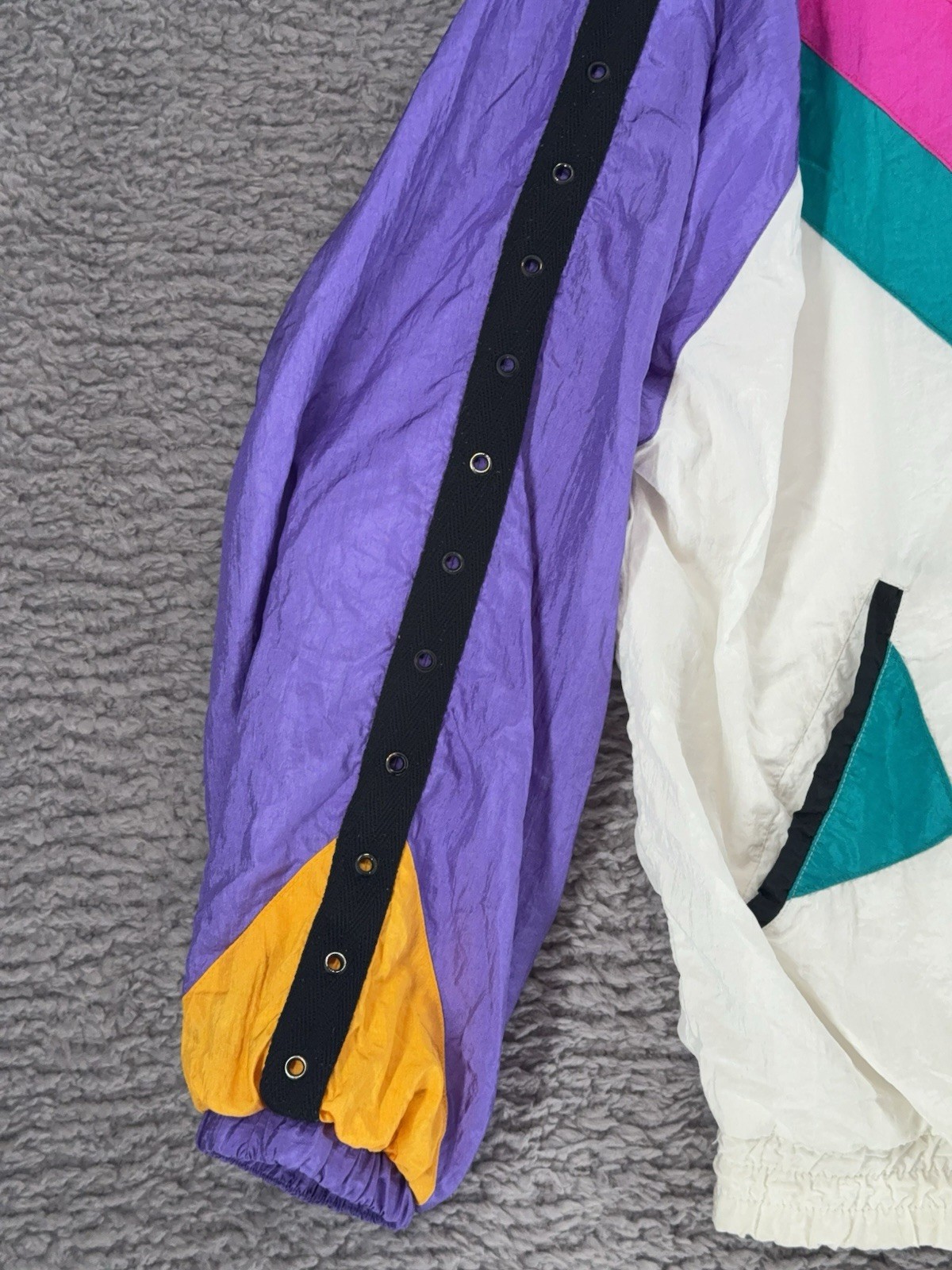 90s Active Code Colorblock Windbreaker Men L Grom… - image 5