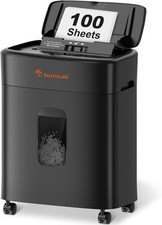 Bonsaii 100 Sheets Auto Feed Paper Shredder, P-4 Micro-Cut, Heavy Duty, 4.2 Gal