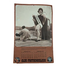 Vintage Iron City Beer Calendar Olde Frothingslosh 1977 Sign 18" x 12"