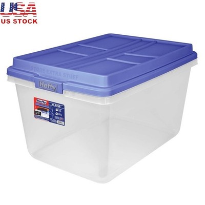 72 Quart Clear Storage Bin Stackable Container W/ Latches Ideal Organizing Home