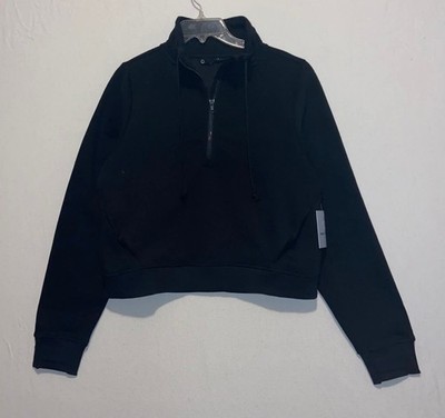 NWT Ease Of Motion Black Qyr Zip Drawstring Pullover Jacket Womens Medium