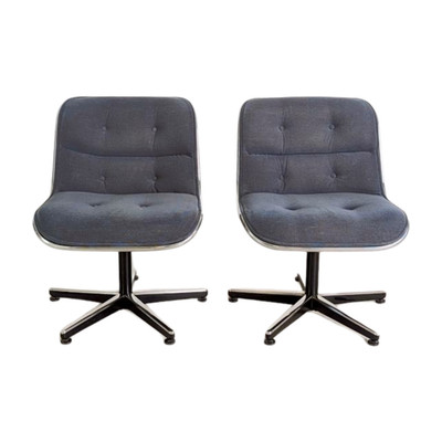 2er Set Charles Pollock Executive chair Sessel Knoll Intenational