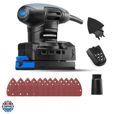 1.4-Amp Multi-Function Detail Sander with 12pcs Sandpaper, Dust Collection Sy...
