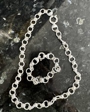 Luxury Handcrafted 925 Silver Necklace & Bracelet Gift Set