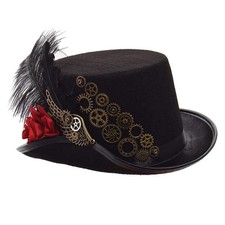 Unisex Steampunk Top Hats with Goggles for Women Men