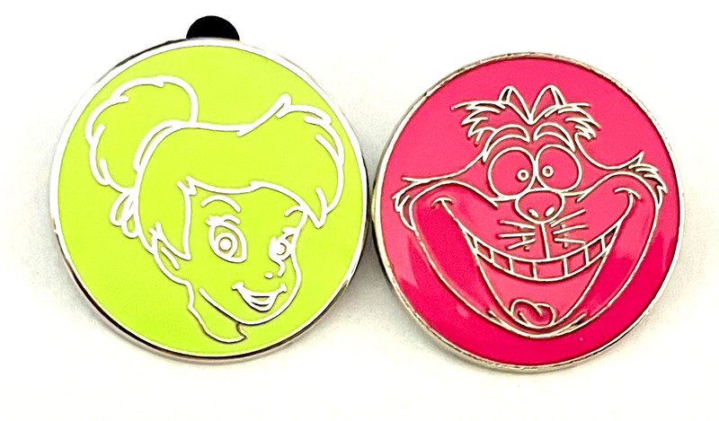 Lot of 2 Disney Pins:  Tinker Bell and Cheshire Cat
