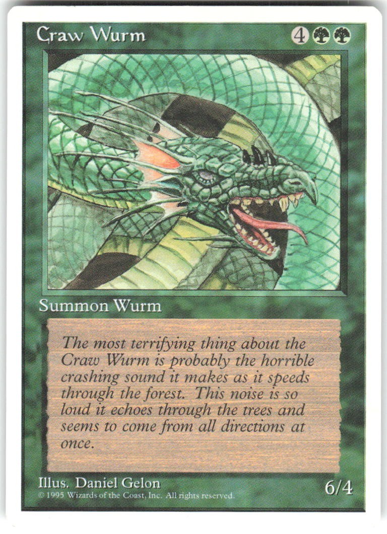 Craw Wurm Fourth Edition Magic: The Gathering LP