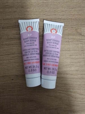 Lot of 2 First Aid Beauty KP Bump Eraser Body Scrub 1 oz 28.3 g Travel Size NEW