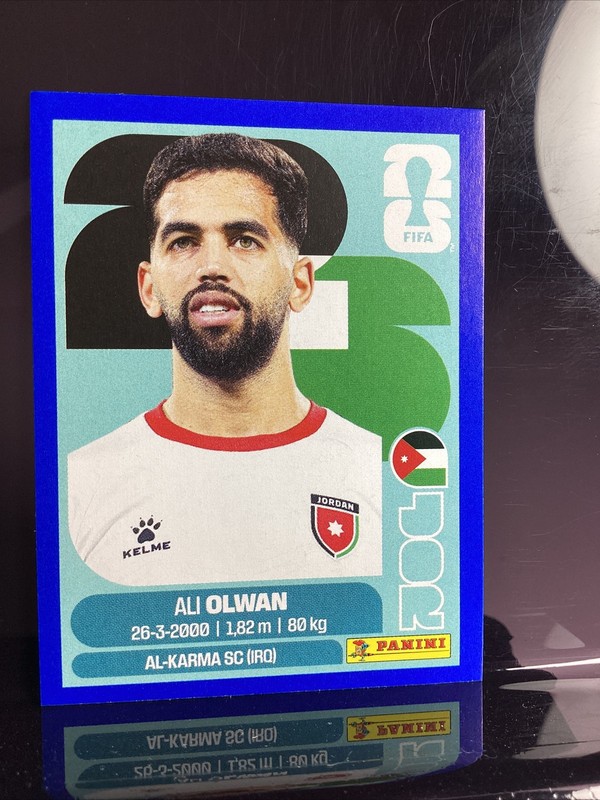 Panini World Cup 2026 Sticker Ali Olwan Jordan Blue Border JOR 18