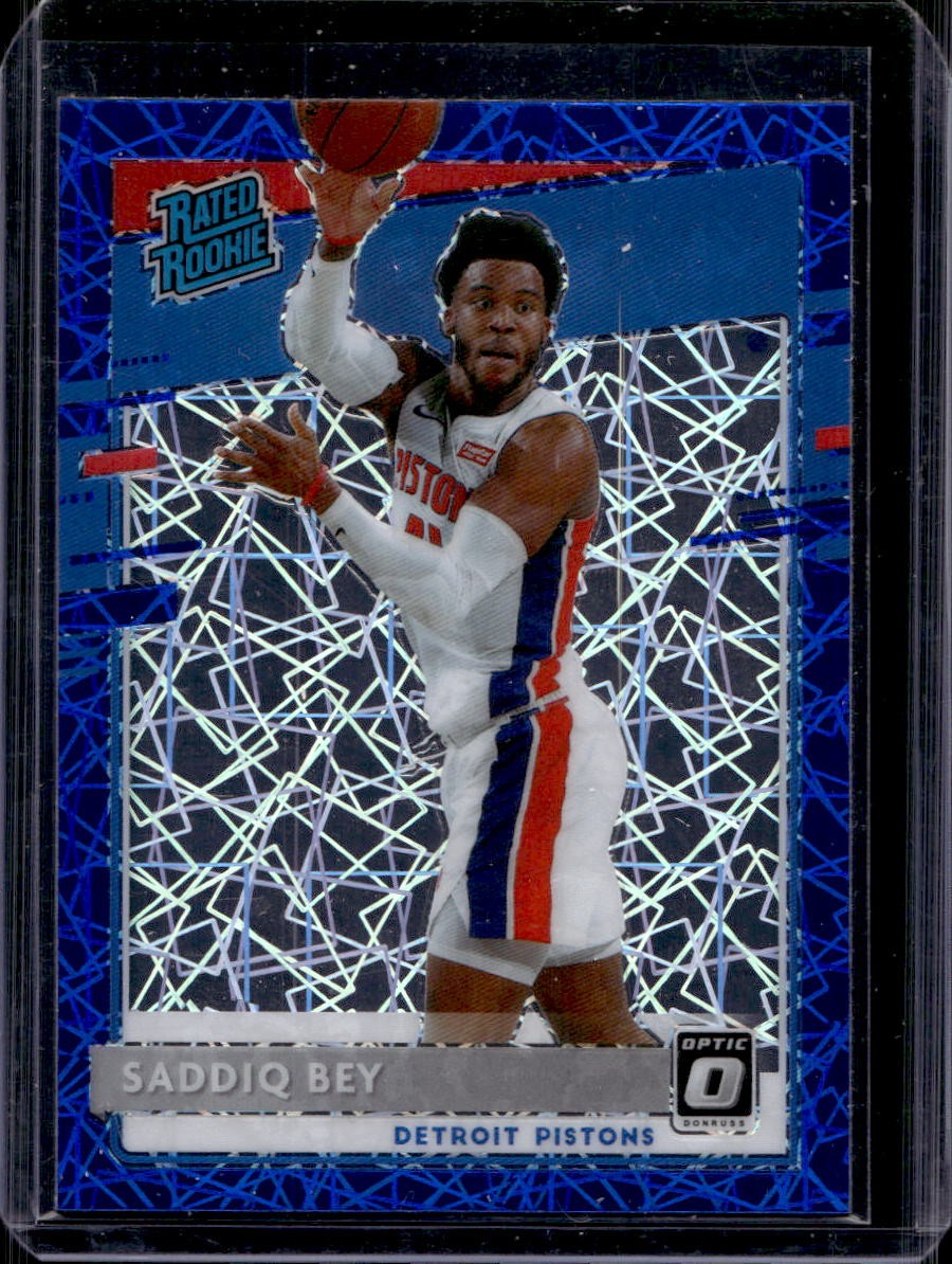 Saddiq Bey 2020-21 Donruss Optic #169 Rated Rookie Blue Velocity Prizm