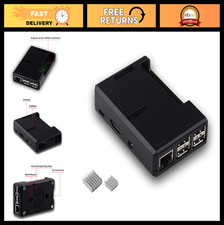 Transparent Raspberry Pi 3 Case with Heatsink for 3B , 3B, 2B - Black