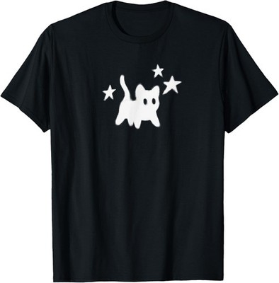 Y2K 90s Scary Tomcat Cat is Scared under Starry T-Shirt