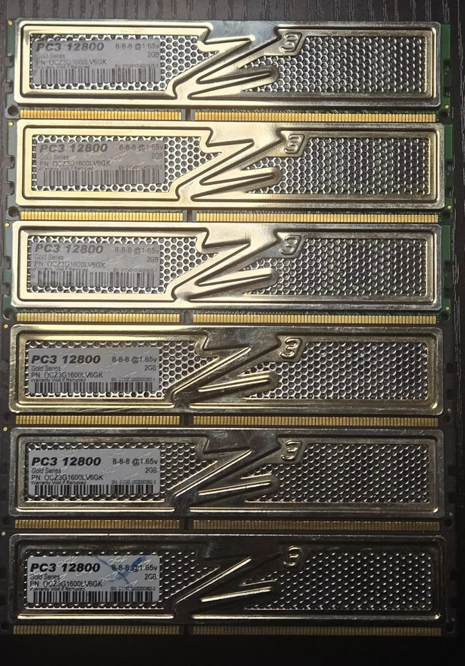 Lot 12Go (6x2Go) DDR3 1600MHz OCZ Gold Series – Tested / Propriétaire unique - Image 2 of 3